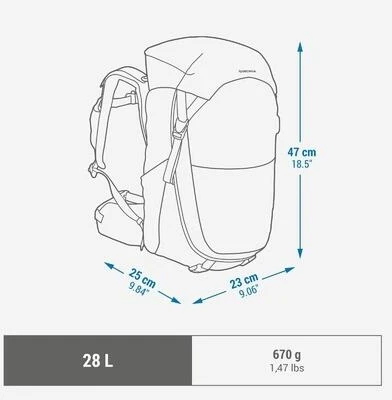 Quechua MH500 vaikiška žygio kuprinė 28m