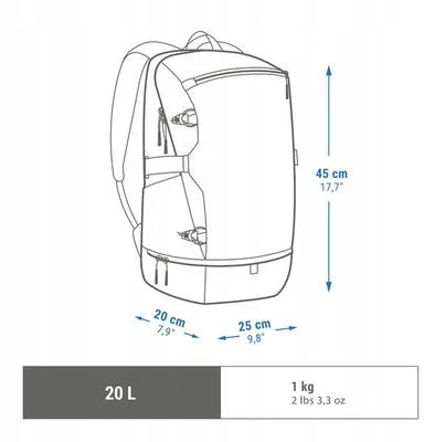 Quechua NH Arpenaz 500 Ice Compartment 20 litrų žygio kuprinė