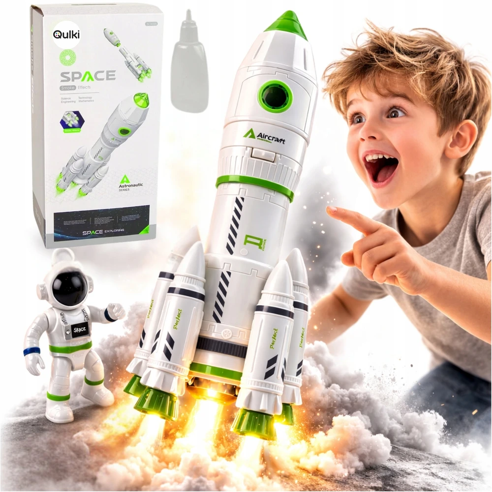 Qulki Kosmoso raketa Kosmoso kosmonautų garso šviesa dūmai rūko garai