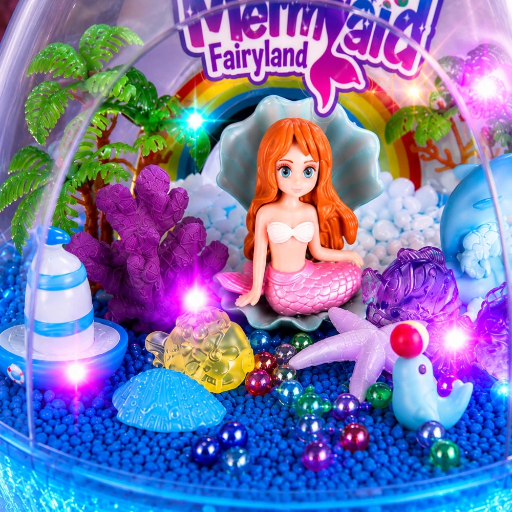 Qulki „Pasidaryk pats“ MERMAID RINKINYS KŪRYBINĖ MAGICAL TERARIUM RUMULĖLIO FONinio apšvietimo lempa L