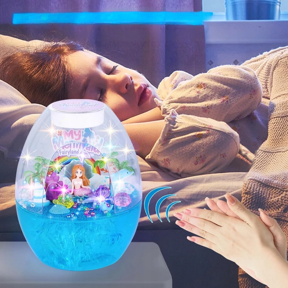 Qulki „Pasidaryk pats“ MERMAID RINKINYS KŪRYBINĖ MAGICAL TERARIUM RUMULĖLIO FONinio apšvietimo lempa L