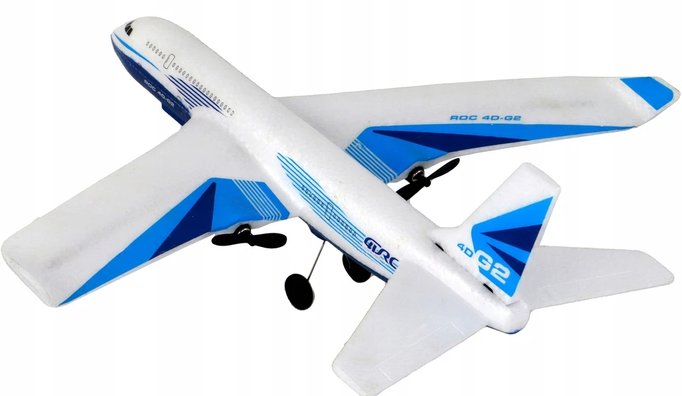 Qulki STYROFOAM KELEIVINIS LĖKTUVAS SKRADOMAS NUOTOLINIO KONTROLĖS RC DIDELIS 39 cm LED