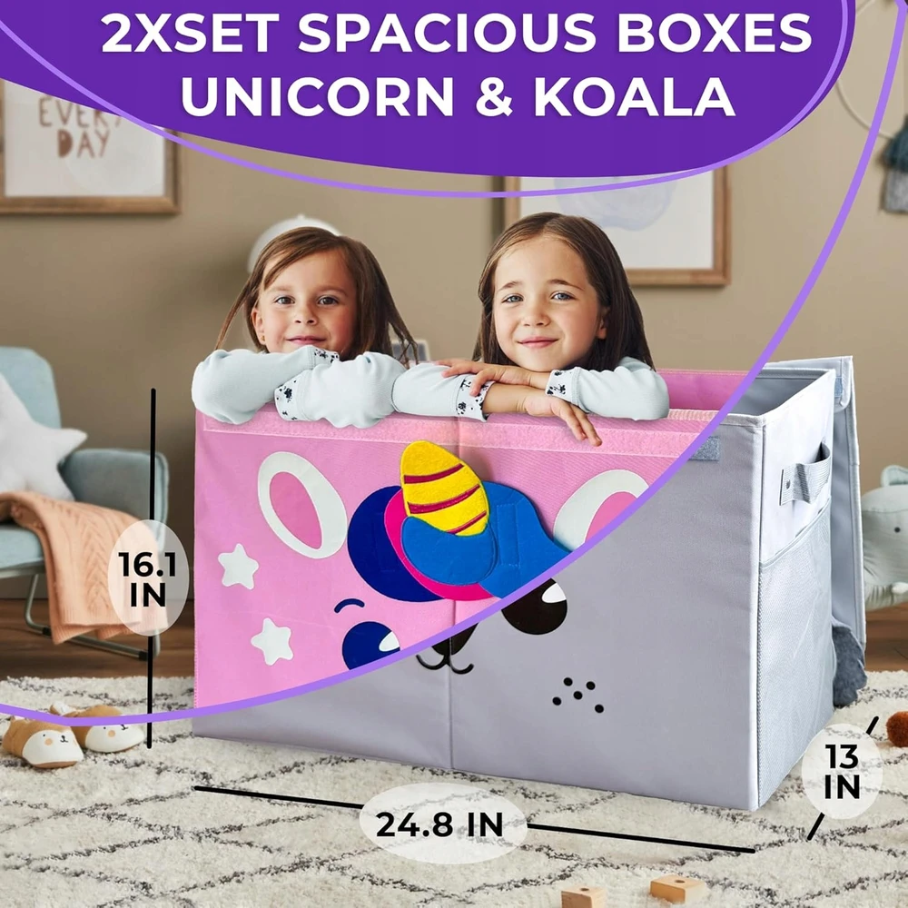 Quokka Pojemnik na Žaislai 2vnt.! dla Dzieci XXL Składany Duży Organizer Tekstylny