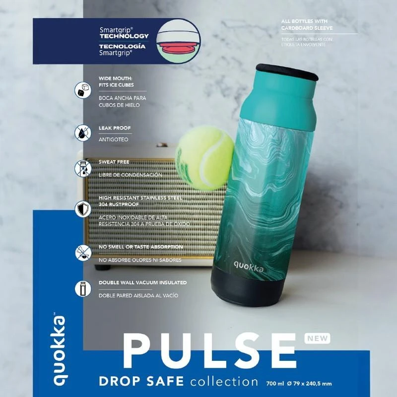 „Quokka Pulse“ – nerūdijančio plieno termosas, 700 ml, atsparus lašams (magnolija)