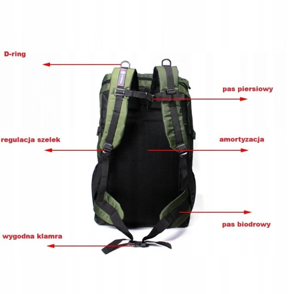 R70 Juodas Solid Trekking turistinė kuprinė 70L rankinis bagažas