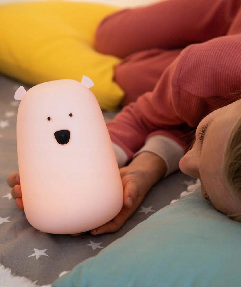 Rabbit & Friends Meškiuko lempa su nuotolinio valdymo pultu - rožinė