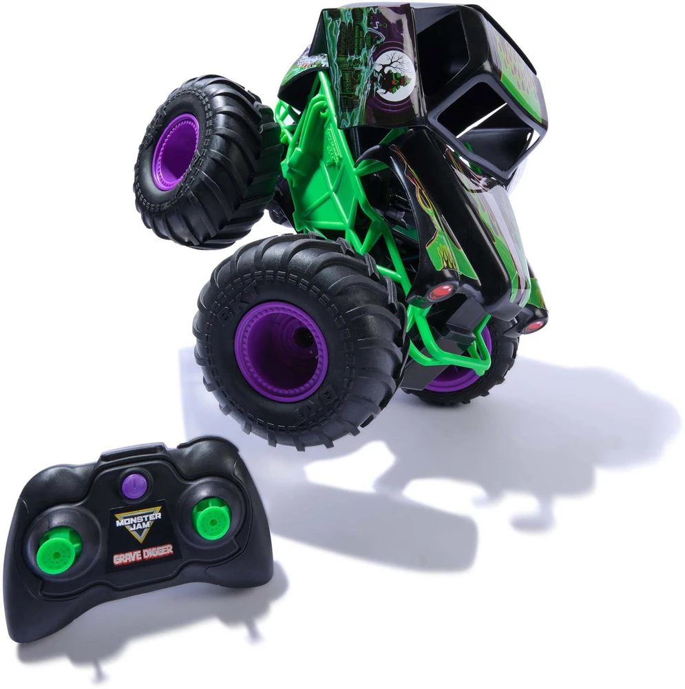 Nuotoliniu būdu valdomas visureigis MONSTER JAM RC Smash & Bash Grave Digger