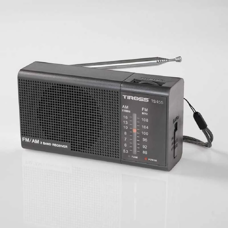 TIROSS Radijas MINI PRZENOŚNE NA BATERIE Juoda