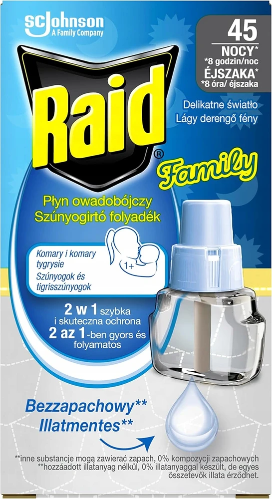 Raid šeimos insekticidas Insekticidas nuo uodų, bekvapis,