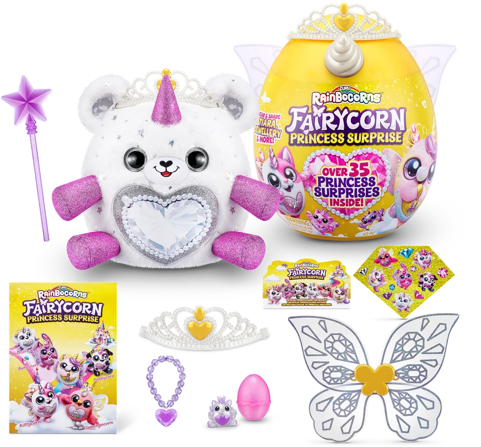 RAINBOCORNS pliušinis žaislas su aksesuarais Fairycorn Princess, 6 serija, 9281