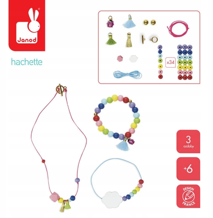 Rainbow Beads papuošalų rinkinys Janod 6+