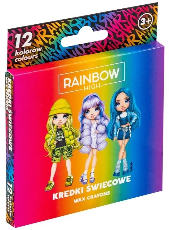 Rainbow High vaško kreidelės Astra, 12 spalvų vaikams