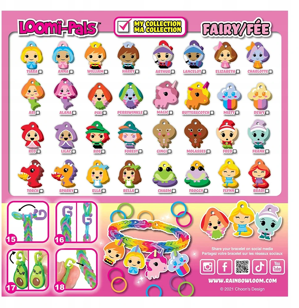 Rainbow Loom Fairy Charms apyrankių ir pakabukų rinkinys