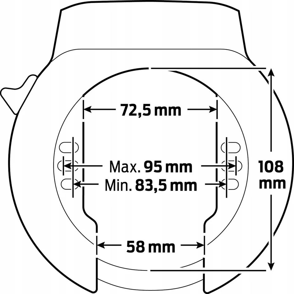 Raktas rėmo (U-lock) - AXA - Atlas Large - Atidarymas 72,5 mm - Juodas - Padidinta saugumas