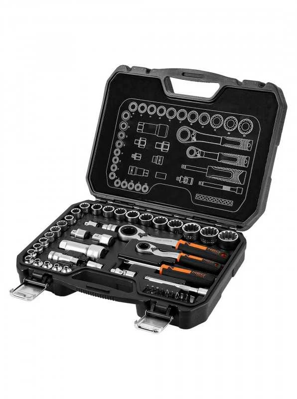 Raktinis NEO TOOLS 10-019 1/4" ir 3/8" Lizdų Rinkinys (46 vnt.)