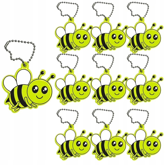Raktų pakabukas Raktų pakabukas Reflector Gadget Reflector Bee Pakabukas 10vnt LUMI