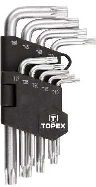 Topex Torx raktų rinkinys, tipas L T10-T50 9 vnt. 35D960
