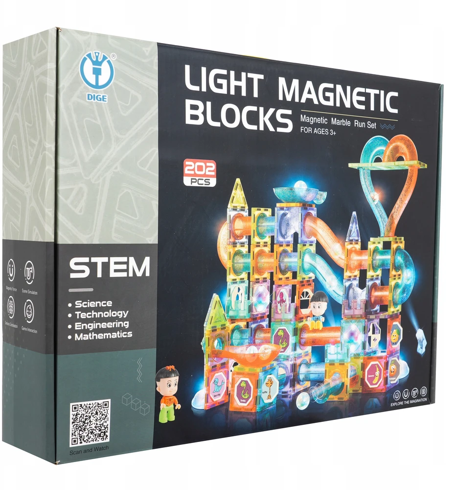 Ramiz Rinkinys Magnetic Blocks 202 dalys