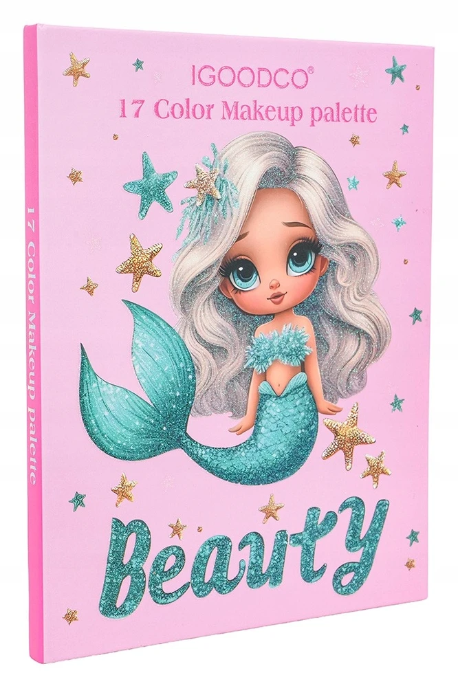 Ramiz Mermaid makiažo rinkinys, knyga, akių šešėlių paletė, lūpų blizgis
