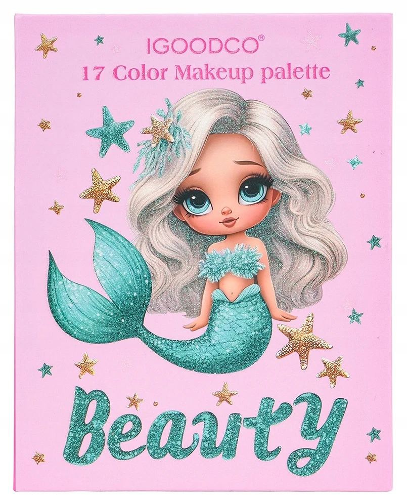 Ramiz Mermaid makiažo rinkinys, knyga, akių šešėlių paletė, lūpų blizgis