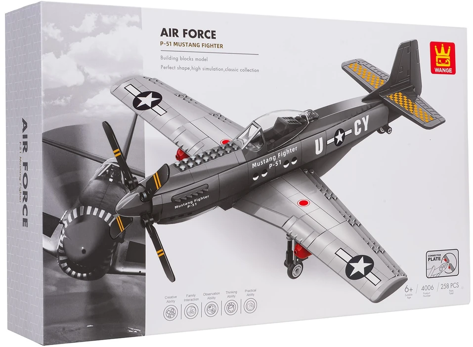 Ramiz MUSTANG FIGHTER P-51 KARINIO LĖKTUVO KONSTRUKCIJOS KLAKAI DIDELIAI