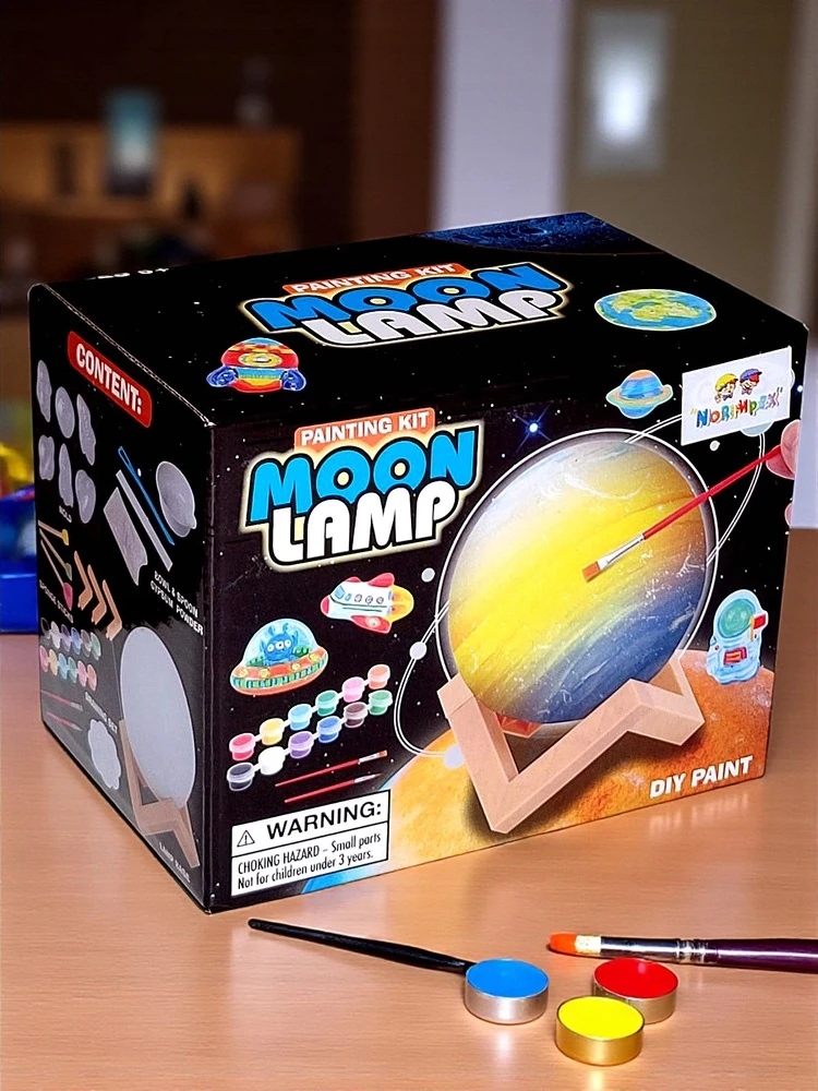 Ramiz Naktinė lempa KSIĘŻYC 3D KULA ŚWIECĄCA MOON LED GIPSOWE Figūrėlės KOSMOS DIY