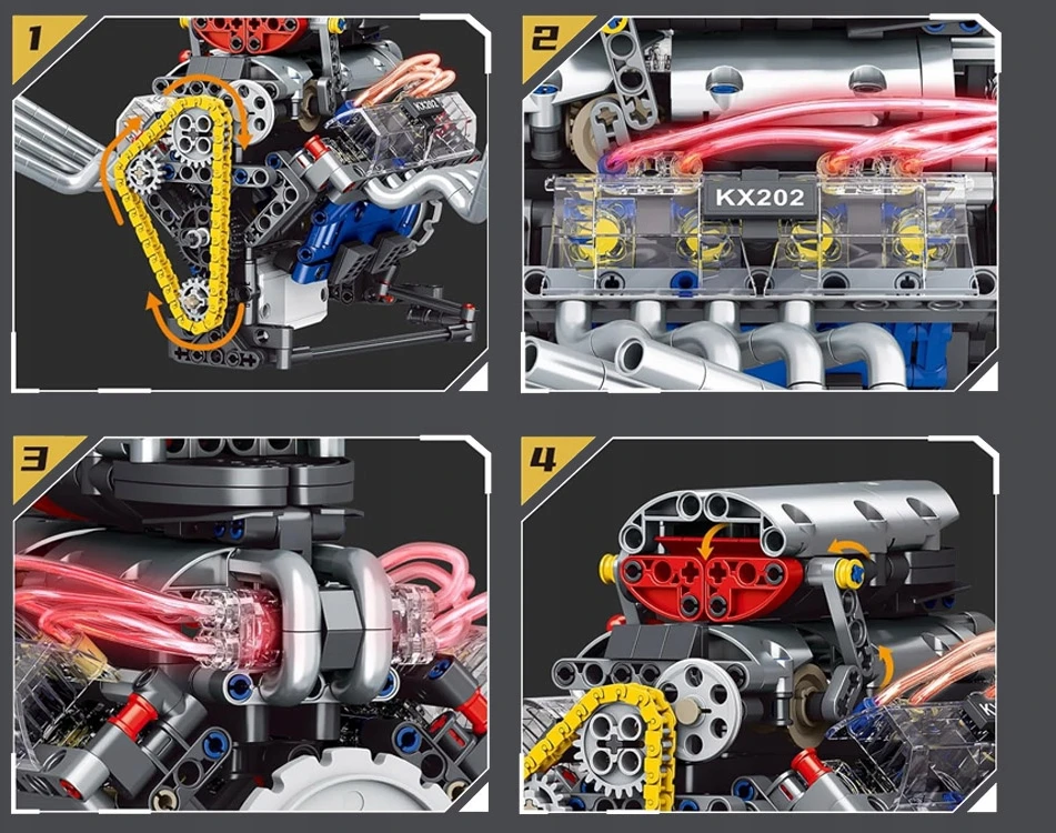 Ramiz Techninės konstrukcijos blokai Baterija varomas Motor 665 Movement Light modelis