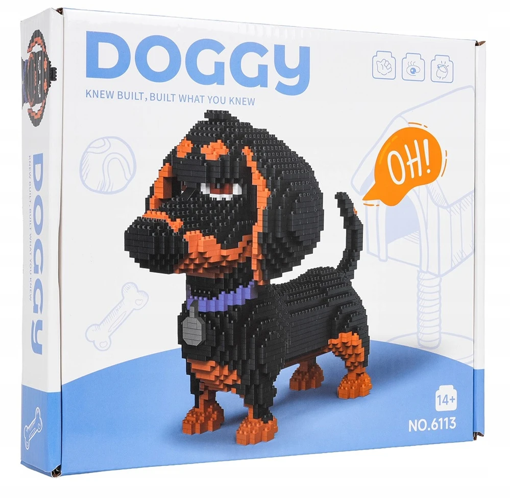 Ramiz techniniai statybiniai blokai DOG DACHSHUNDER 1930 el. MINI BLOKŲ RINKINYS