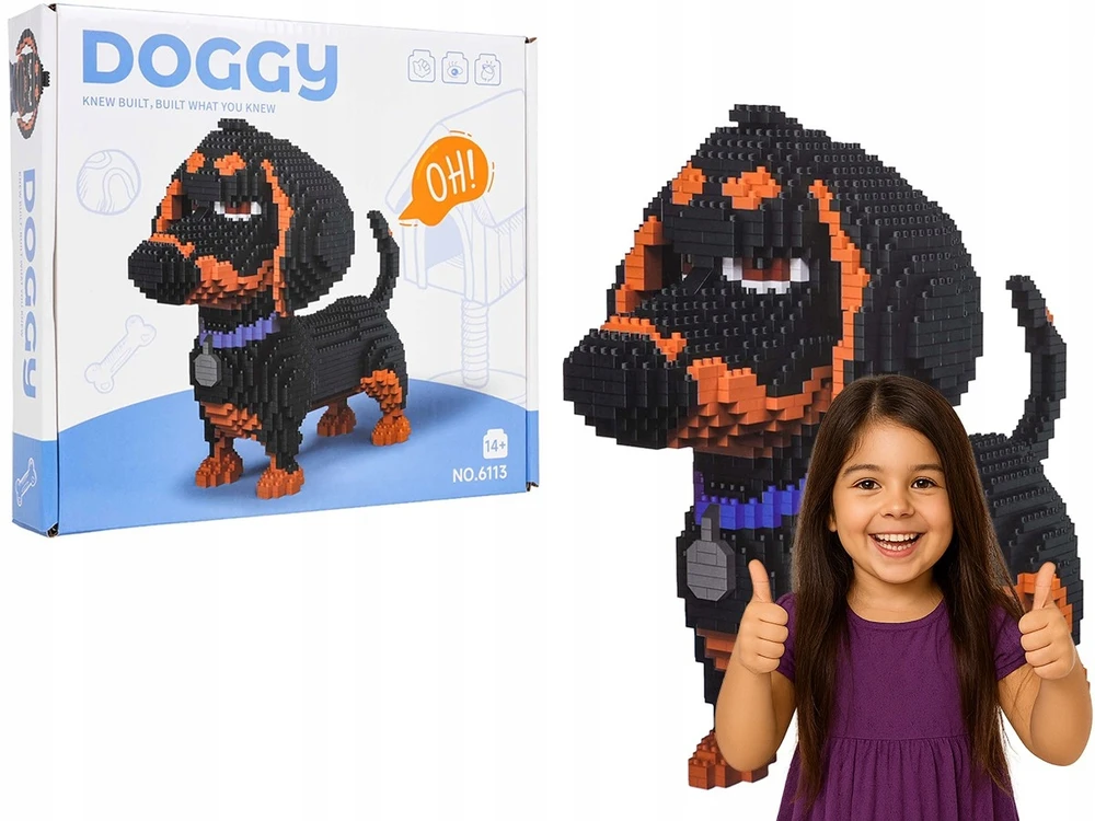 Ramiz techniniai statybiniai blokai DOG DACHSHUNDER 1930 el. MINI BLOKŲ RINKINYS