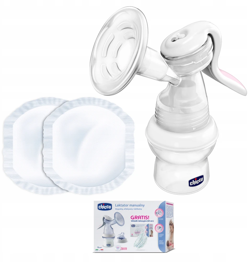 Rankinis pientraukis Chicco Natural Feeling + 60 liemenėlės įklotų
