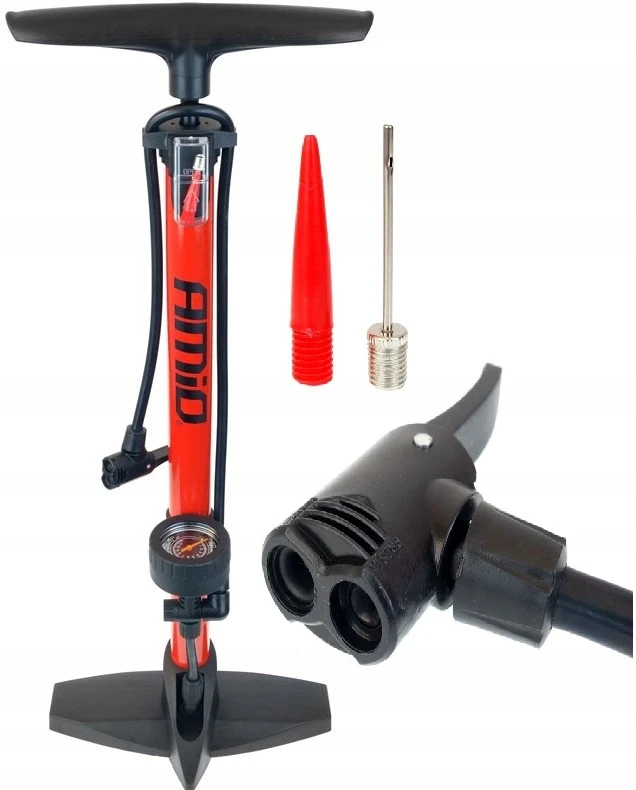 Metalinė rankinė pompa su manometru PU02, AMIO-02146