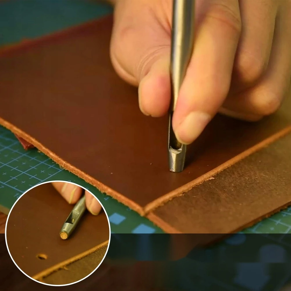 Rankų darbo įrankių rinkinys iš 58, skirtas siūti odinei rankinei DIY