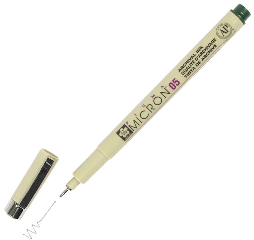 Rapitografas Sakura Pigma Micron (05) 0,45 mm tamsiai žalias