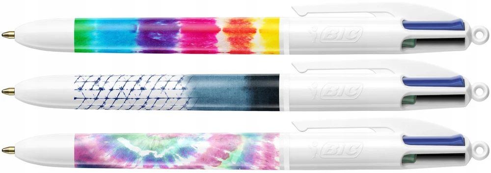 Rašikliai Bic 4 Colours Tie Dye, 3 vnt.
