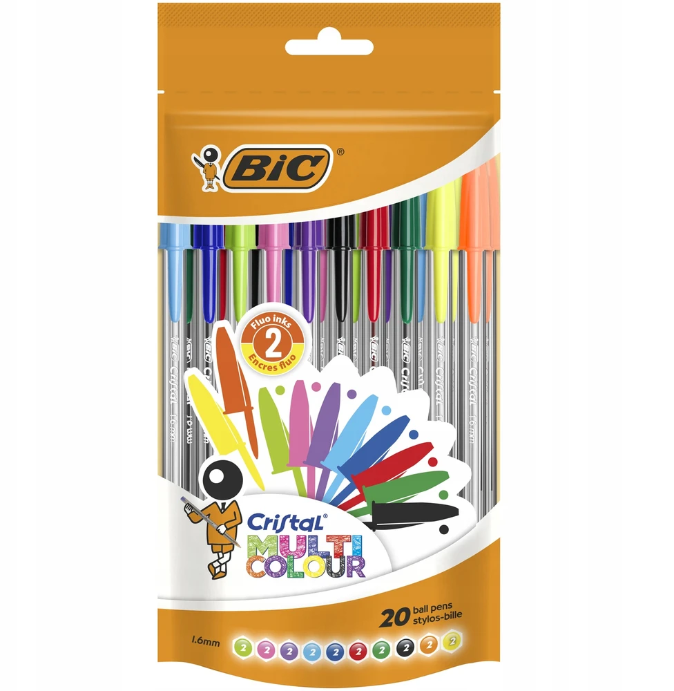 Rašiklis Bic Cristal Multi Colour, 20 vnt.