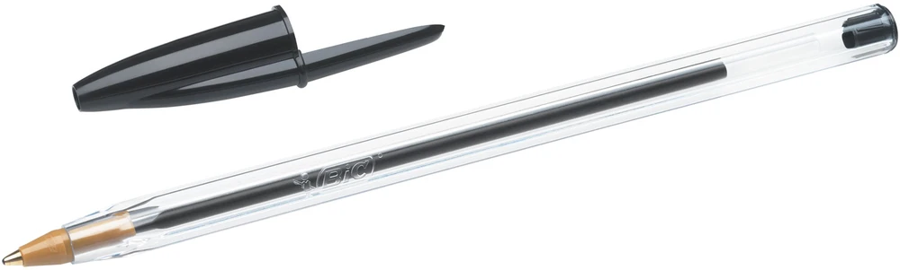 Rašiklis - BIC - Cristal Original - 10 vienetų pakuotė - Juoda spalva - Plona smaigalys