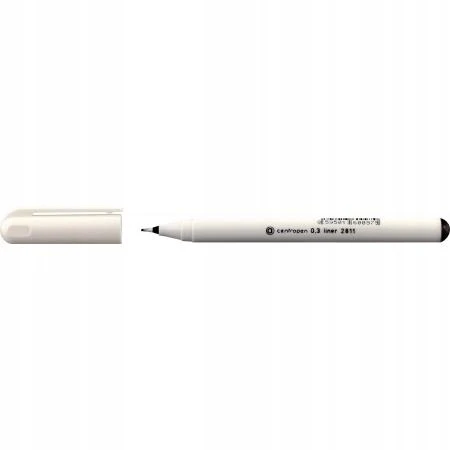 Rašiklis su plastiko antgaliu Centropen, 0.3mm, 10 vnt., juodas