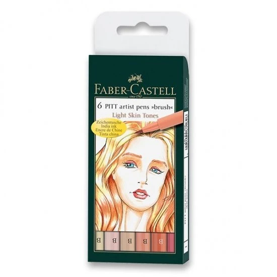 Faber-Castell Rašiklių rink. PITT India ink FC 6vnt., kūno sp.