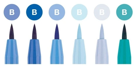 Faber-Castell Teptukinių rašiklių rinkinys Faber-Castel India ink PlTT, mėlynų spalvų, 6 vnt