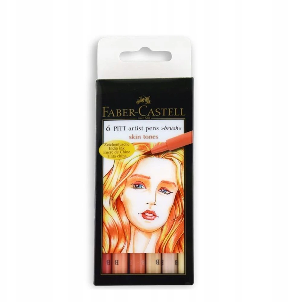 Faber-Castell Rašiklių rink. PITT India ink FC 6vnt., kūno sp.