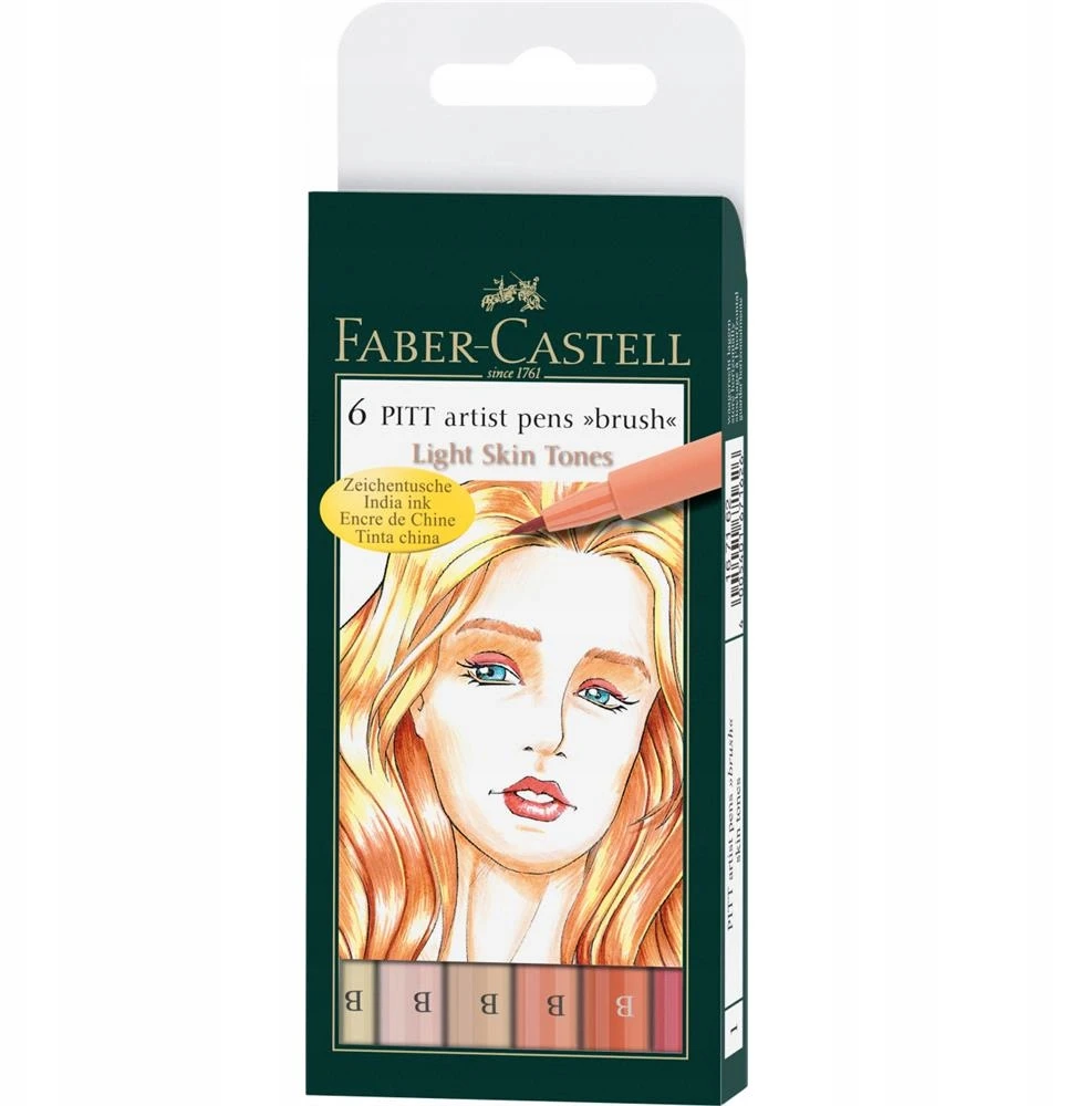 Faber-Castell Rašiklių rink. PITT India ink FC 6vnt., kūno sp.
