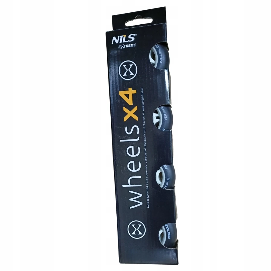 Ratukai riedučiams Nils Extreme 76x24 mm, 82A, juodi