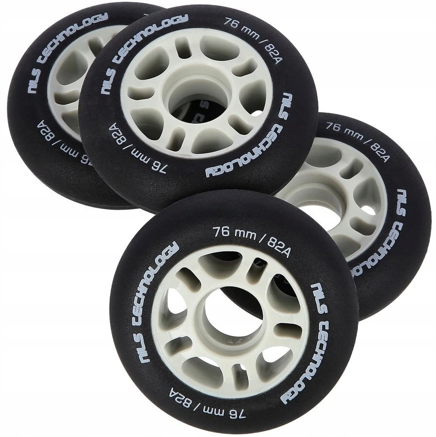 Ratukai riedučiams Nils Extreme 76x24 mm, 82A, juodi