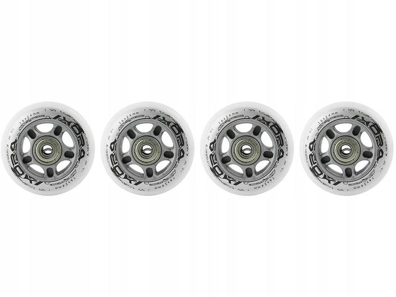 Ratukų rinkinys riedučiams Nils Extreme 76x24 mm, balti, 4 vnt.