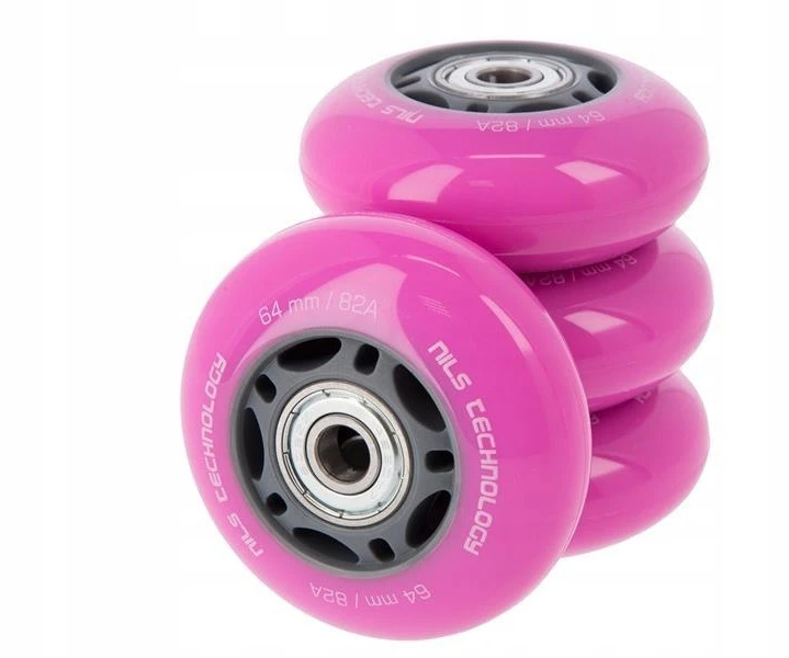 Ratukai riedučiams Nils Extreme, PU 64x24 mm 82A