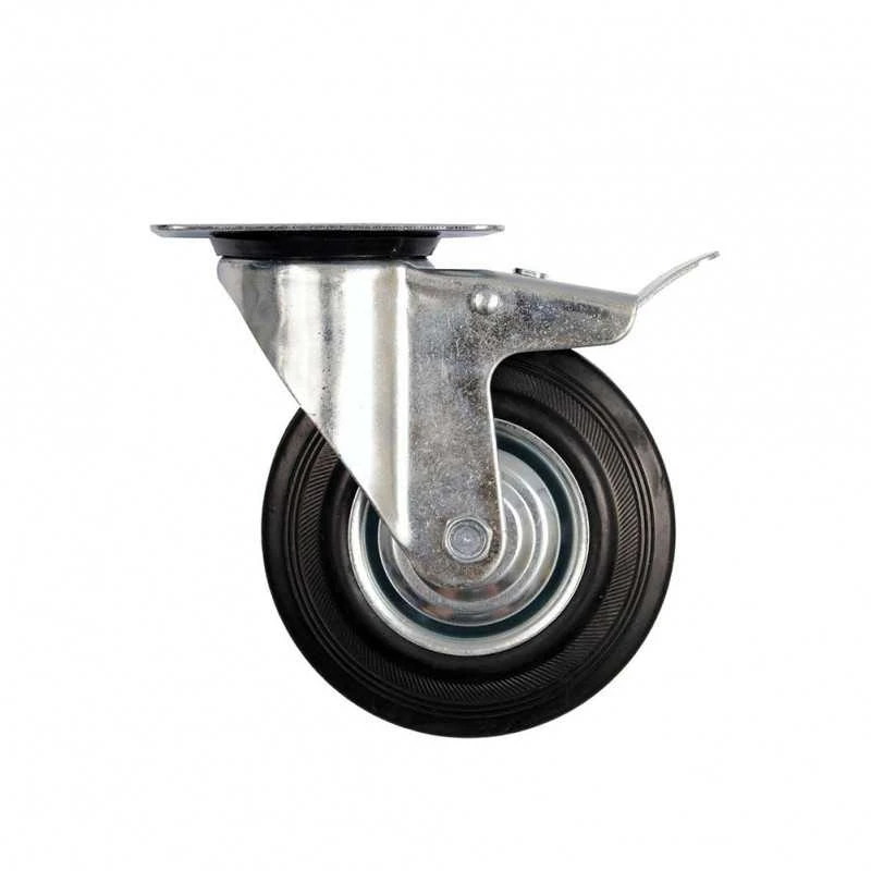 VOREL KOŁO SKRĘTNE Juoda GUMA HAMULEC 75mm 87321