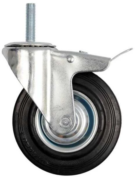 Ratukas VOREL Pasukamas Guminis su Stabdžiu, 160 mm, Juodas