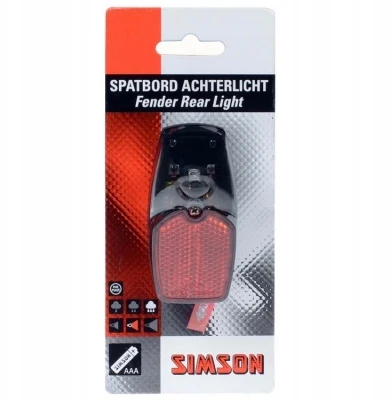 Raudona LED galinė žibintė užpakaliniam bamperiui SIMSON - Prekės tipas 021 769 - Baterija įtraukta
