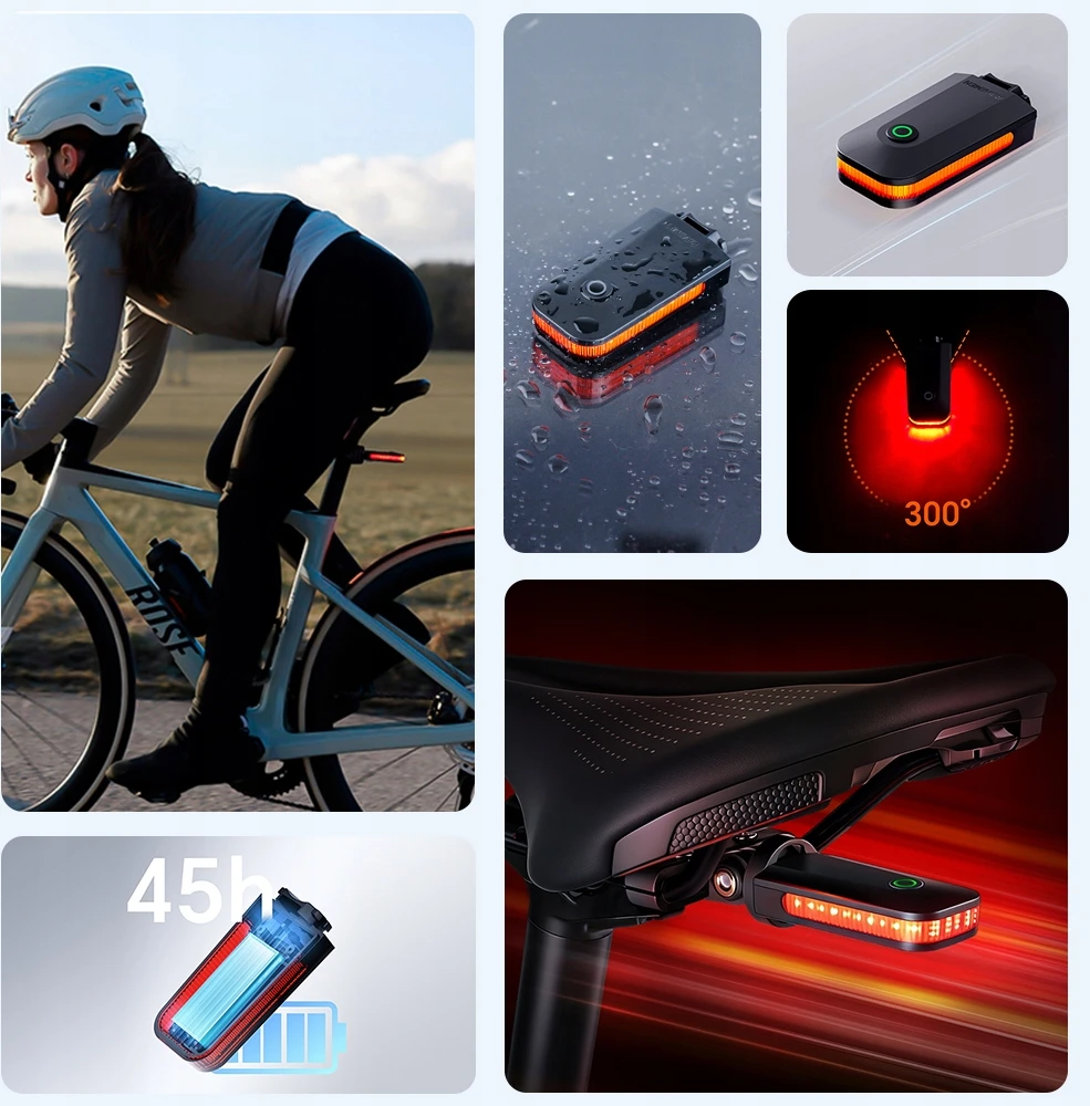 Ravemen CL01pro galinis įspėjamasis dviratis su sėdynės stulpeliu USB-C 200mAh 30lm