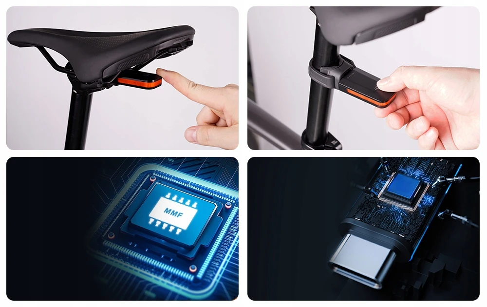 Ravemen CL01pro galinis įspėjamasis dviratis su sėdynės stulpeliu USB-C 200mAh 30lm